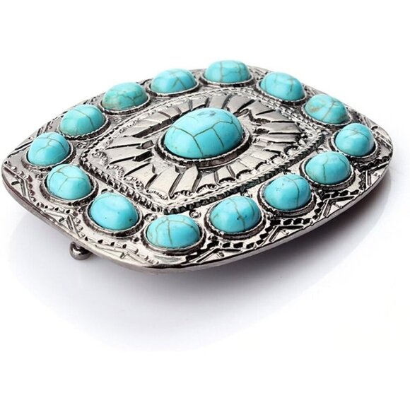 ❤️ Trendy Turquoise belt buckle western buckles for ladies Stylish - Picture 3 of 3